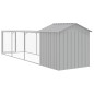vidaXL Gallinero con corral acero galvanizado gris claro 117x405x123cm vidaXL Gallinero con corral acero galvanizado gris claro 117x405x123cm