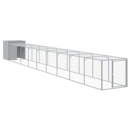vidaXL Gallinero y corral acero galvanizado gris claro 110x1017x110 cm