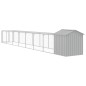 vidaXL Gallinero con corral acero galvanizado gris claro 117x813x123cm