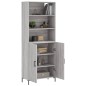 vidaXL Aparador alto madera contrachapada gris sonoma 69,5x34x180 cm vidaXL Aparador alto madera contrachapada gris sonoma 69,5x34x180 cm