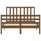 vidaXL Estructura de cama matrimonio con cabecero madera marrón miel vidaXL Estructura de cama matrimonio con cabecero madera marrón miel