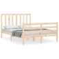 vidaXL Estructura de cama de matrimonio con cabecero madera maciza vidaXL Estructura de cama de matrimonio con cabecero madera maciza