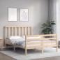 vidaXL Estructura de cama de matrimonio con cabecero madera maciza vidaXL Estructura de cama de matrimonio con cabecero madera maciza