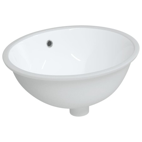 vidaXL Lavabo de baño ovalado cerámica blanco 47x39x21 cm