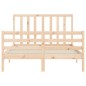 vidaXL Estructura de cama de matrimonio con cabecero madera maciza vidaXL Estructura de cama de matrimonio con cabecero madera maciza