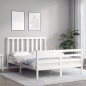 vidaXL Estructura de cama con cabecero madera maciza blanco 120x200 cm