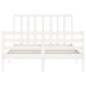 vidaXL Estructura de cama con cabecero madera maciza blanco 120x200 cm