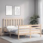 vidaXL Estructura de cama con cabecero madera maciza 140x200 cm vidaXL Estructura de cama con cabecero madera maciza 140x200 cm