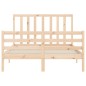 vidaXL Estructura de cama con cabecero madera maciza 140x200 cm vidaXL Estructura de cama con cabecero madera maciza 140x200 cm