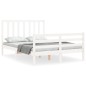 vidaXL Estructura de cama con cabecero madera maciza blanco 140x190 cm vidaXL Estructura de cama con cabecero madera maciza blanco 140x190 cm