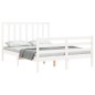 vidaXL Estructura de cama con cabecero madera maciza blanco 140x190 cm vidaXL Estructura de cama con cabecero madera maciza blanco 140x190 cm