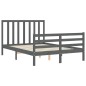 vidaXL Estructura de cama con cabecero madera maciza gris 140x200 cm vidaXL Estructura de cama con cabecero madera maciza gris 140x200 cm