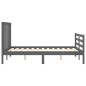 vidaXL Estructura de cama con cabecero madera maciza gris 140x200 cm vidaXL Estructura de cama con cabecero madera maciza gris 140x200 cm