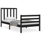 vidaXL Estructura de cama con cabecero madera maciza negro 100x200 cm vidaXL Estructura de cama con cabecero madera maciza negro 100x200 cm