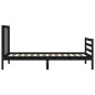 vidaXL Estructura de cama con cabecero madera maciza negro 100x200 cm vidaXL Estructura de cama con cabecero madera maciza negro 100x200 cm