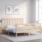 vidaXL Estructura de cama con cabecero madera maciza 160x200 cm vidaXL Estructura de cama con cabecero madera maciza 160x200 cm