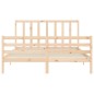 vidaXL Estructura de cama con cabecero madera maciza 160x200 cm vidaXL Estructura de cama con cabecero madera maciza 160x200 cm