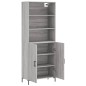 vidaXL Aparador alto madera contrachapada gris sonoma 69,5x34x180 cm vidaXL Aparador alto madera contrachapada gris sonoma 69,5x34x180 cm