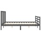 vidaXL Estructura de cama con cabecero madera maciza gris 160x200 cm vidaXL Estructura de cama con cabecero madera maciza gris 160x200 cm