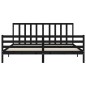 vidaXL Estructura de cama con cabecero madera maciza negro 200x200 cm