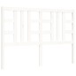 vidaXL Estructura de cama matrimonio con cabecero madera maciza blanco