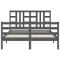 vidaXL Estructura de cama con cabecero madera maciza gris 160x200 cm vidaXL Estructura de cama con cabecero madera maciza gris 160x200 cm