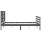vidaXL Estructura de cama con cabecero madera maciza gris 160x200 cm vidaXL Estructura de cama con cabecero madera maciza gris 160x200 cm