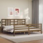 vidaXL Estructura cama y cabecero madera maciza marrón miel 200x200 cm vidaXL Estructura cama y cabecero madera maciza marrón miel 200x200 cm