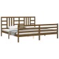 vidaXL Estructura cama y cabecero madera maciza marrón miel 200x200 cm vidaXL Estructura cama y cabecero madera maciza marrón miel 200x200 cm