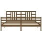 vidaXL Estructura cama y cabecero madera maciza marrón miel 200x200 cm vidaXL Estructura cama y cabecero madera maciza marrón miel 200x200 cm