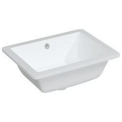 vidaXL Lavabo de baño rectangular cerámica blanco 46,5x35x18 cm