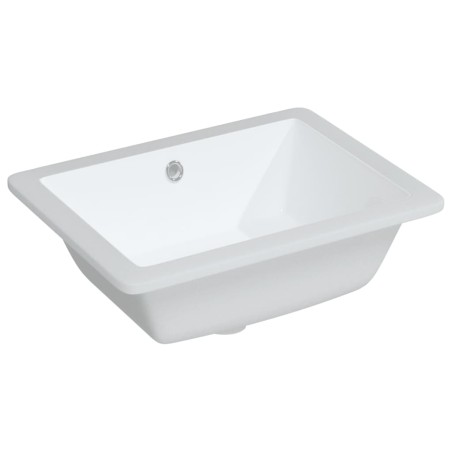 vidaXL Lavabo de baño rectangular cerámica blanco 46,5x35x18 cm