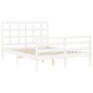 vidaXL Estructura de cama con cabecero madera maciza blanco 140x190 cm vidaXL Estructura de cama con cabecero madera maciza blanco 140x190 cm
