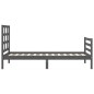 vidaXL Estructura de cama con cabecero madera maciza gris 100x200 cm vidaXL Estructura de cama con cabecero madera maciza gris 100x200 cm