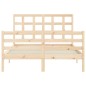 vidaXL Estructura de cama con cabecero madera maciza 140x200 cm vidaXL Estructura de cama con cabecero madera maciza 140x200 cm