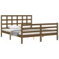 vidaXL Estructura de cama con cabecero madera marrón miel 160x200 cm vidaXL Estructura de cama con cabecero madera marrón miel 160x200 cm