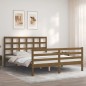vidaXL Estructura de cama con cabecero madera marrón miel 160x200 cm vidaXL Estructura de cama con cabecero madera marrón miel 160x200 cm