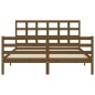 vidaXL Estructura de cama con cabecero madera marrón miel 160x200 cm vidaXL Estructura de cama con cabecero madera marrón miel 160x200 cm
