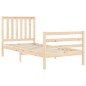 vidaXL Estructura de cama con cabecero madera maciza 90x200 cm vidaXL Estructura de cama con cabecero madera maciza 90x200 cm