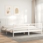 vidaXL Estructura de cama con cabecero madera maciza blanco 200x200 cm vidaXL Estructura de cama con cabecero madera maciza blanco 200x200 cm