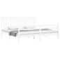 vidaXL Estructura de cama con cabecero madera maciza blanco 200x200 cm vidaXL Estructura de cama con cabecero madera maciza blanco 200x200 cm