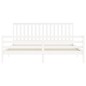 vidaXL Estructura de cama con cabecero madera maciza blanco 200x200 cm vidaXL Estructura de cama con cabecero madera maciza blanco 200x200 cm
