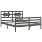 vidaXL Estructura de cama con cabecero madera maciza gris 160x200 cm vidaXL Estructura de cama con cabecero madera maciza gris 160x200 cm