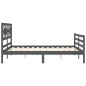vidaXL Estructura de cama con cabecero madera maciza gris 160x200 cm vidaXL Estructura de cama con cabecero madera maciza gris 160x200 cm