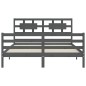 vidaXL Estructura de cama con cabecero madera maciza gris 160x200 cm vidaXL Estructura de cama con cabecero madera maciza gris 160x200 cm