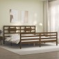 vidaXL Estructura cama y cabecero madera maciza marrón miel 200x200 cm vidaXL Estructura cama y cabecero madera maciza marrón miel 200x200 cm
