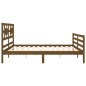 vidaXL Estructura cama y cabecero madera maciza marrón miel 200x200 cm vidaXL Estructura cama y cabecero madera maciza marrón miel 200x200 cm