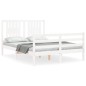 vidaXL Estructura cama de matrimonio con cabecero madera maciza blanco vidaXL Estructura cama de matrimonio con cabecero madera maciza blanco