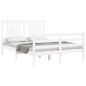 vidaXL Estructura cama de matrimonio con cabecero madera maciza blanco vidaXL Estructura cama de matrimonio con cabecero madera maciza blanco