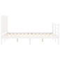 vidaXL Estructura cama de matrimonio con cabecero madera maciza blanco vidaXL Estructura cama de matrimonio con cabecero madera maciza blanco